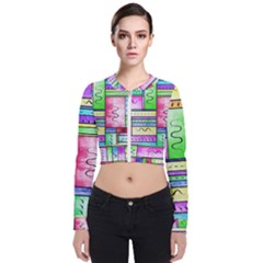 Colorful Pattern Long Sleeve Zip Up Bomber Jacket by gasi