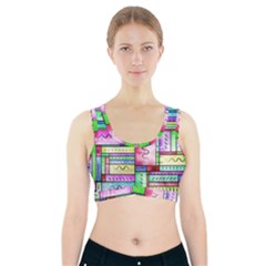 Colorful Pattern Sports Bra With Pocket by gasi