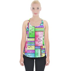 Colorful Pattern Piece Up Tank Top by gasi