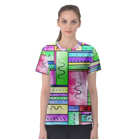 Colorful Pattern Women s Sport Mesh Tee by gasi