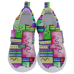 Colorful Pattern Kids  Velcro No Lace Shoes by gasi