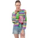 Colorful pattern Banded Bottom Chiffon Top View1