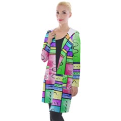 Colorful Pattern Hooded Pocket Cardigan by gasi