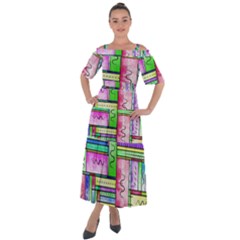 Colorful Pattern Shoulder Straps Boho Maxi Dress  by gasi