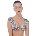 Colorful pattern Cap Sleeve Ring Bikini Top View1