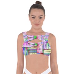 Colorful Pattern Bandaged Up Bikini Top by gasi