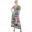 Colorful pattern Button Up Short Sleeve Maxi Dress View1