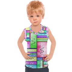 Colorful Pattern Kids  Sport Tank Top