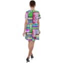 Colorful pattern Short Sleeve Shoulder Cut Out Dress  View2