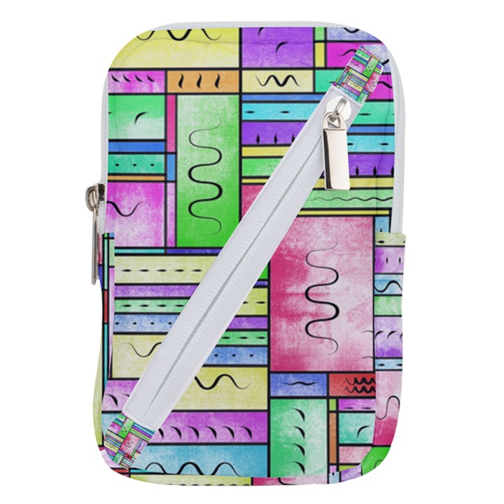 Colorful pattern Belt Pouch Bag (Large)