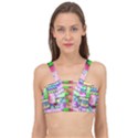 Colorful pattern Cage Up Bikini Top View1