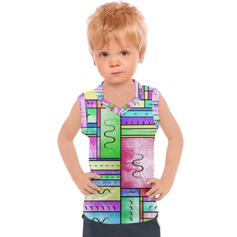 Colorful Pattern Kids  Sport Tank Top by gasi