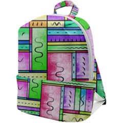 Colorful Pattern Zip Up Backpack by gasi