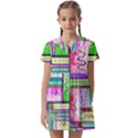 Colorful pattern Kids  Asymmetric Collar Dress View1