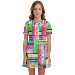 Colorful Pattern Kids  Sweet Collar Dress by gasi