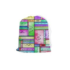 Colorful Stylish Design Drawstring Pouch (medium) by gasi