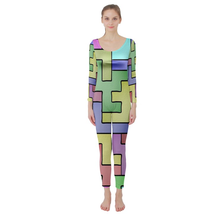 Colorful stylish design Long Sleeve Catsuit