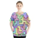 Colorful stylish design Batwing Chiffon Blouse View1