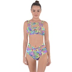 Colorful Stylish Design Bandaged Up Bikini Set  by gasi