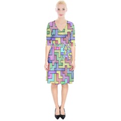 Colorful Stylish Design Wrap Up Cocktail Dress by gasi