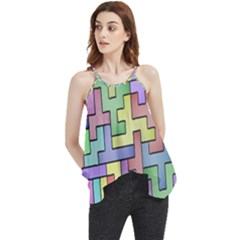 Colorful Stylish Design Flowy Camisole Tank Top by gasi