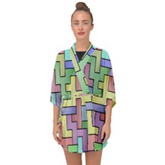 Colorful Stylish Design Half Sleeve Chiffon Kimono by gasi