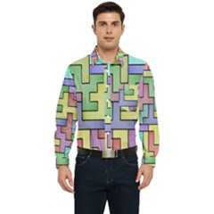 Colorful Stylish Design Men s Long Sleeve Pocket Shirt  by gasi