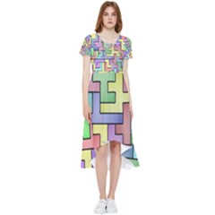 Colorful Stylish Design High Low Boho Dress by gasi