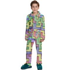 Colorful Stylish Design Kids  Long Sleeve Velvet Pajamas Set by gasi