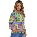 Colorful stylish design Women s Long Sleeve Button Down Shirt View3