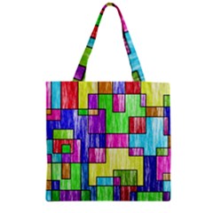 Colorful Stylish Design Zipper Grocery Tote Bag by gasi