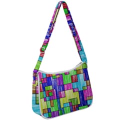 Colorful Stylish Design Zip Up Shoulder Bag by gasi