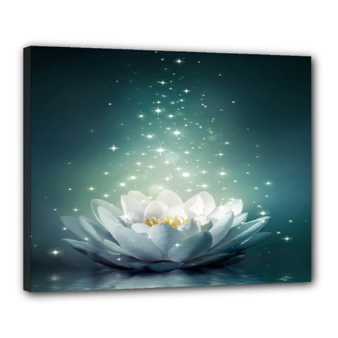 Sparkle Lotus Canvas 20  X 16  (stretched) by Sparkle