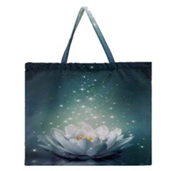 Sparkle Lotus Zipper Large Tote Bag by Sparkle