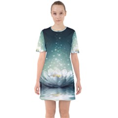 Sparkle Lotus Sixties Short Sleeve Mini Dress by Sparkle