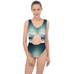 Sparkle Lotus Center Cut Out Swimsuit by Sparkle