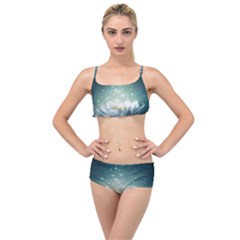 Sparkle Lotus Layered Top Bikini Set