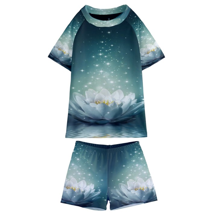 Sparkle Lotus Kids  Swim Tee and Shorts Set