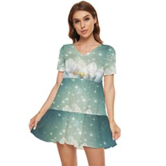 Sparkle Lotus Tiered Short Sleeve Babydoll Dress by Sparkle