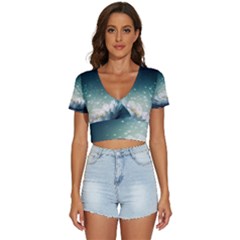 Sparkle Lotus V-neck Crop Top by Sparkle