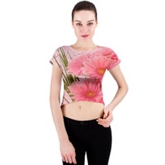 Nature Flowers Crew Neck Crop Top by Sparkle