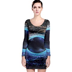 Digitalgalaxy Long Sleeve Bodycon Dress by Sparkle