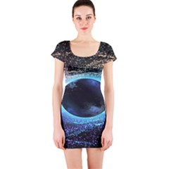 Digitalgalaxy Short Sleeve Bodycon Dress by Sparkle