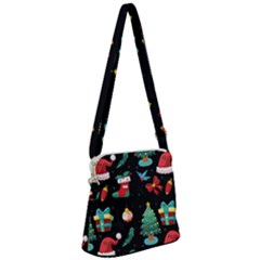 Christmas Pattern Zipper Messenger Bag by designsbymallika