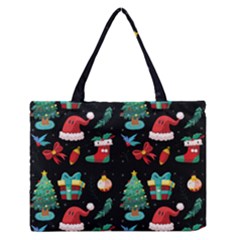 Christmas Pattern Zipper Medium Tote Bag by designsbymallika