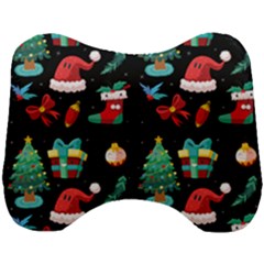 Christmas Pattern Head Support Cushion by designsbymallika