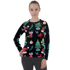 Christmas Pattern Women s Long Sleeve Raglan Tee