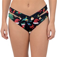 Christmas Pattern Double Strap Halter Bikini Bottom