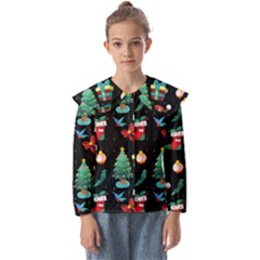 Christmas Pattern Kids  Peter Pan Collar Blouse