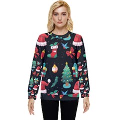 Christmas Pattern Hidden Pocket Sweatshirt by designsbymallika